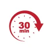 Binnen 30 minuten ter plaatse